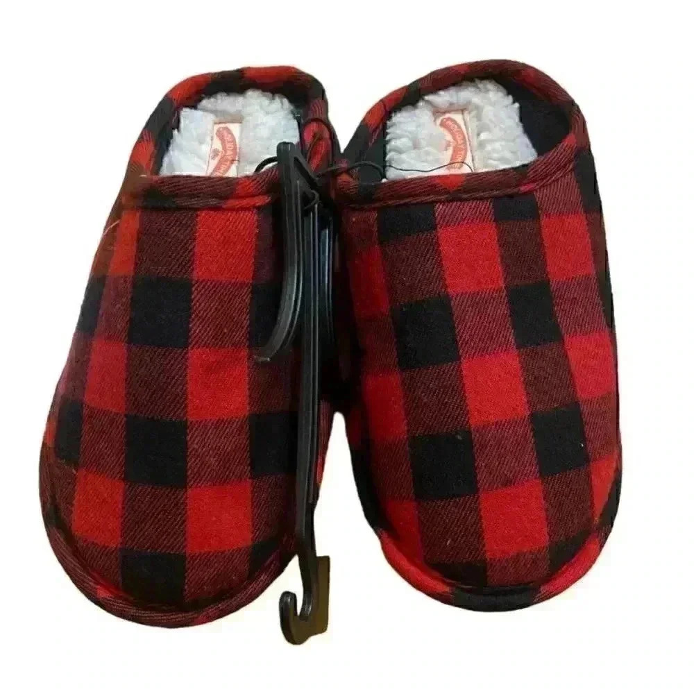 Plaid toddler slippers NEW (11/12)